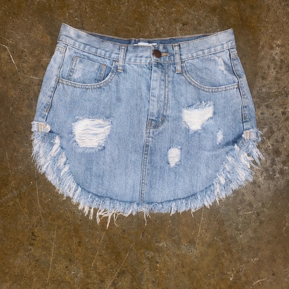 Olivaceous Large Denim Mini Skirt